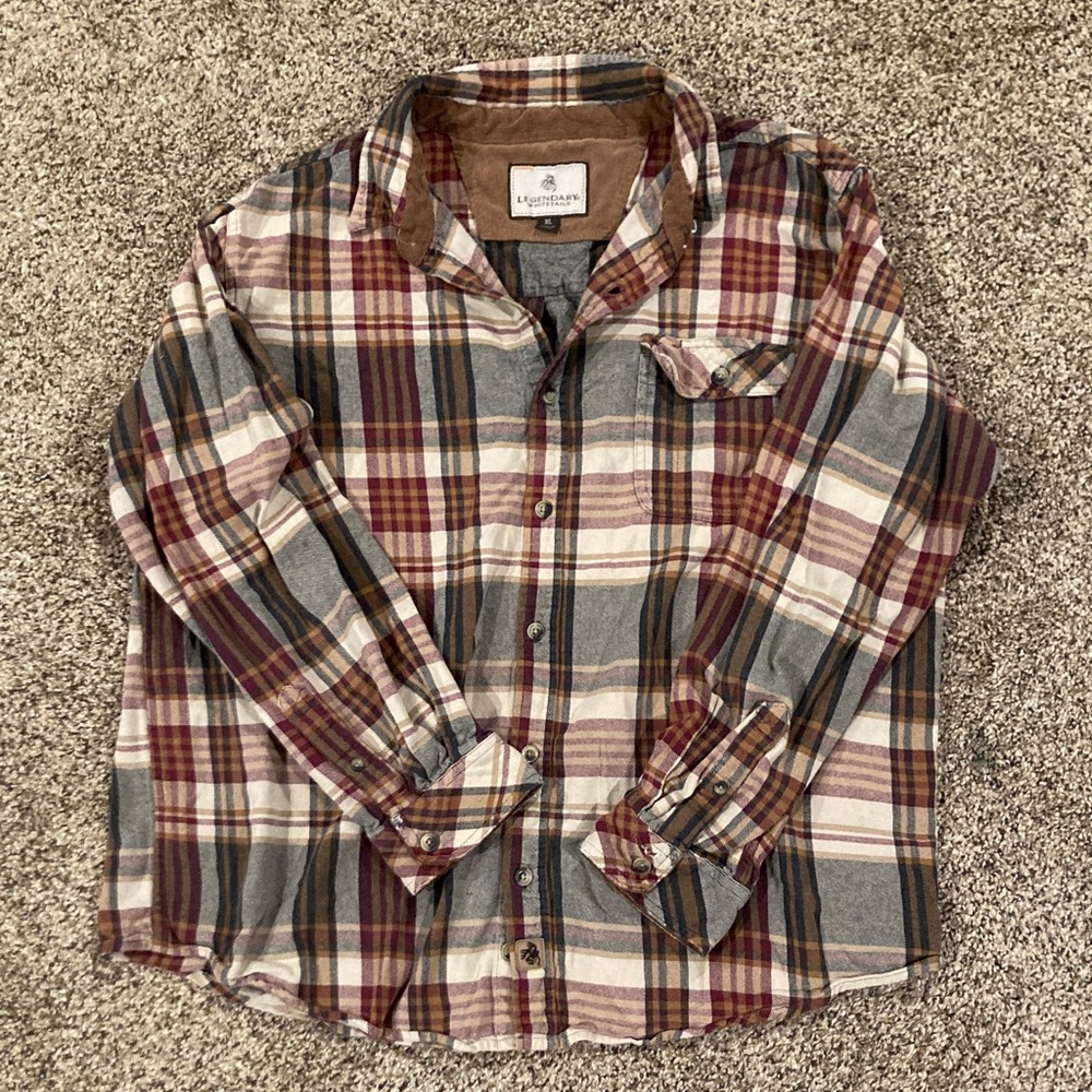 Legendary White Tails Men's Plaid Button-Up Shirt Size XL